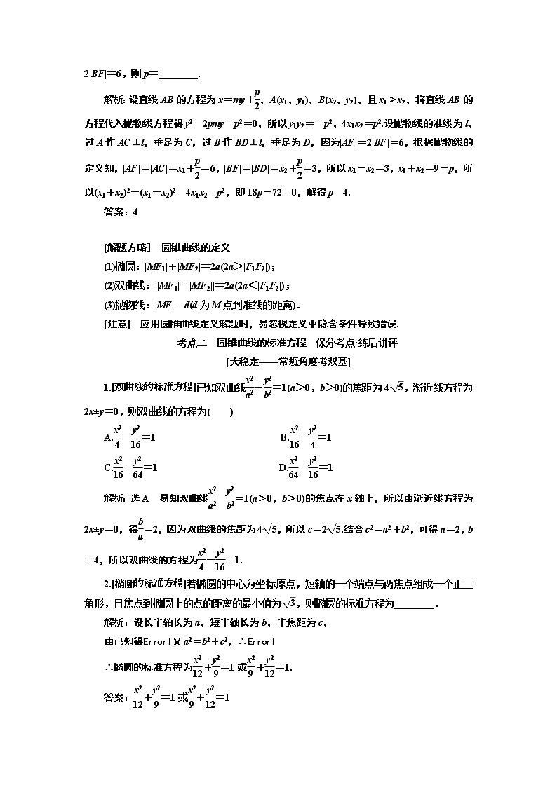 2019版二轮复习数学（文）通用版讲义：第一部分第二层级重点增分专题十　圆锥曲线的方程与性质第2页