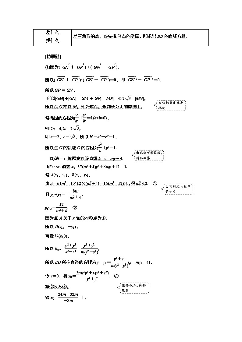 2019版二轮复习数学（文）通用版讲义：第一部分第三层级高考5个大题题题研诀窍圆锥曲线问题巧在“设”、难在“算”第2页