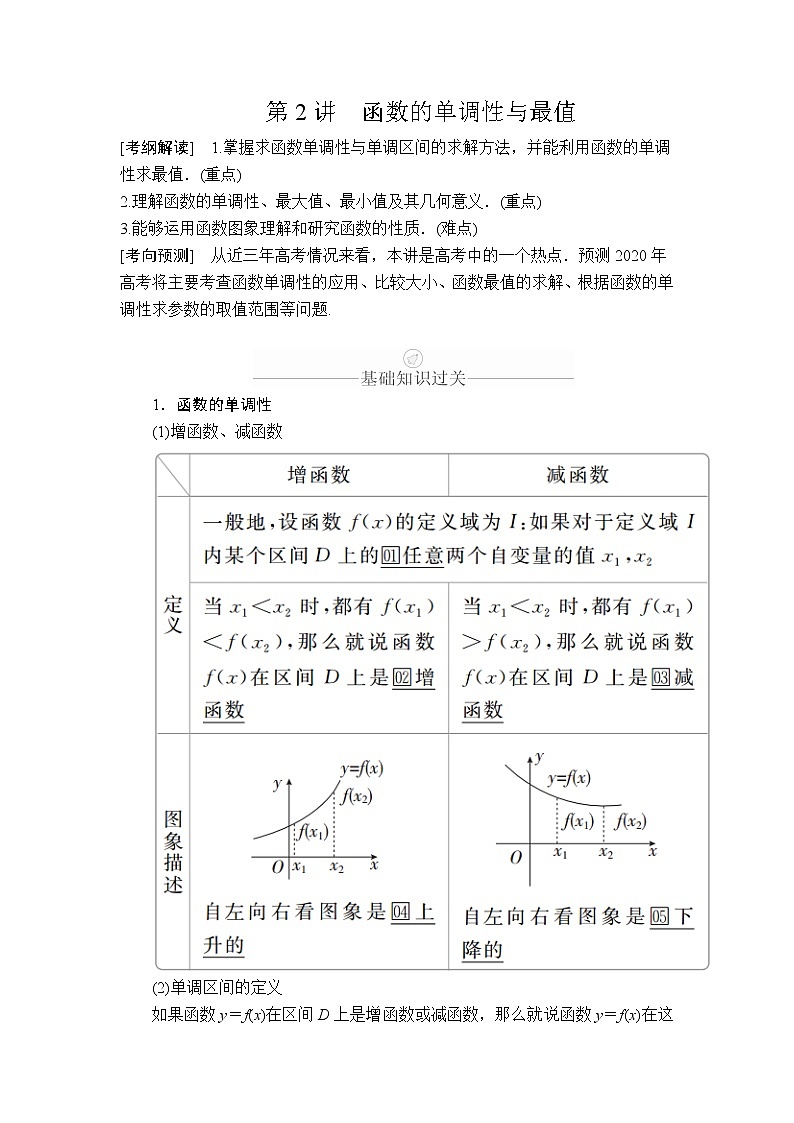 2020年高考数学理科一轮复习讲义：第2章函数、导数及其应用第2讲01