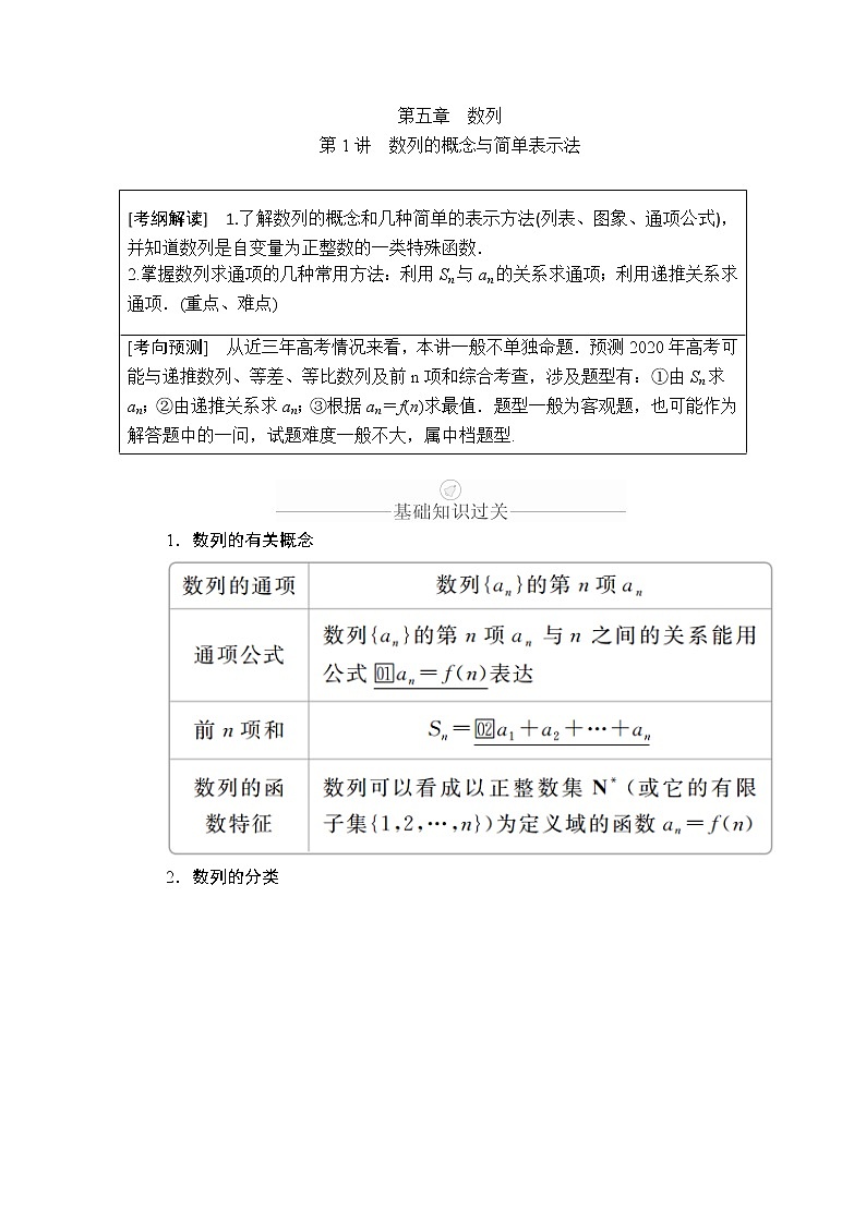 2020年高考数学理科一轮复习讲义：第5章数列第1讲01