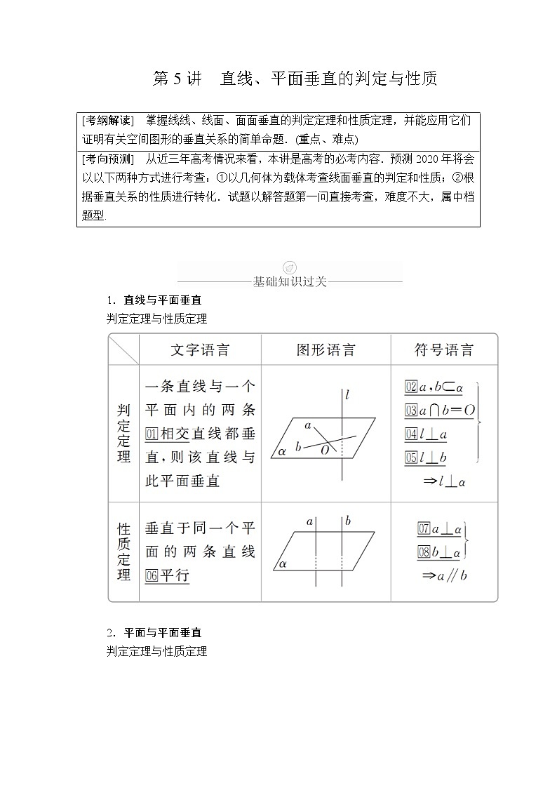 2020年高考数学理科一轮复习讲义：第7章立体几何第5讲01
