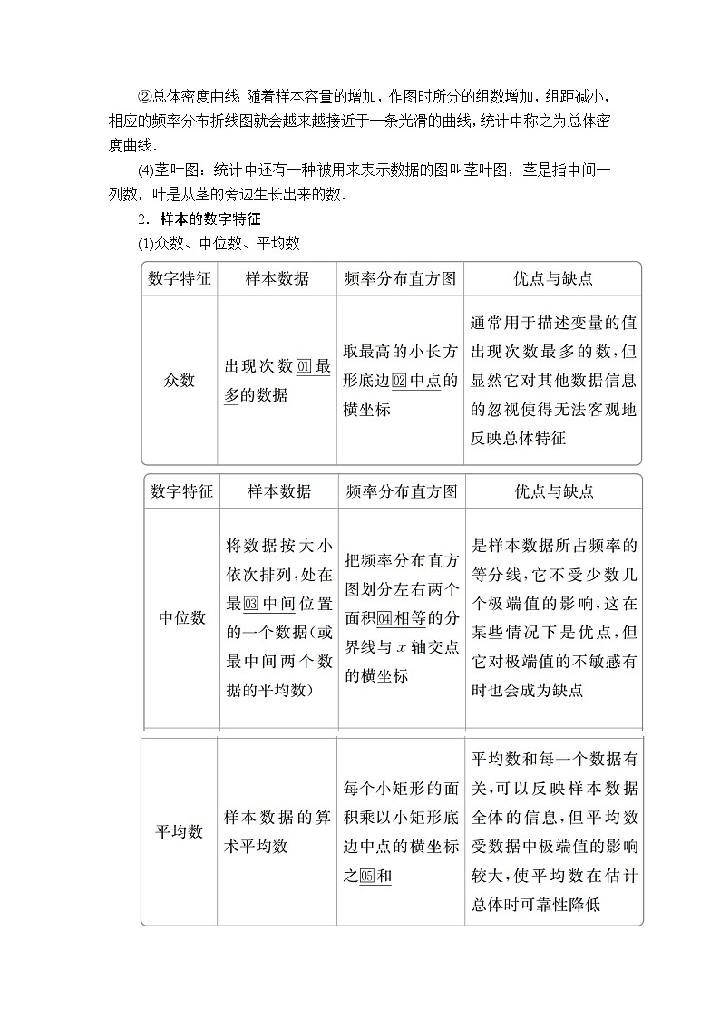 2020年高考数学理科一轮复习讲义：第9章统计与统计案例第2讲02