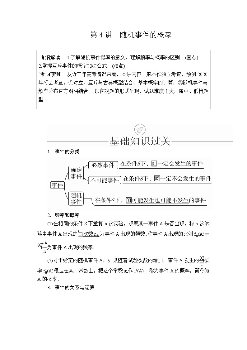 2020年高考数学理科一轮复习讲义：第10章计数原理、概率、随机变量及其分布第4讲01
