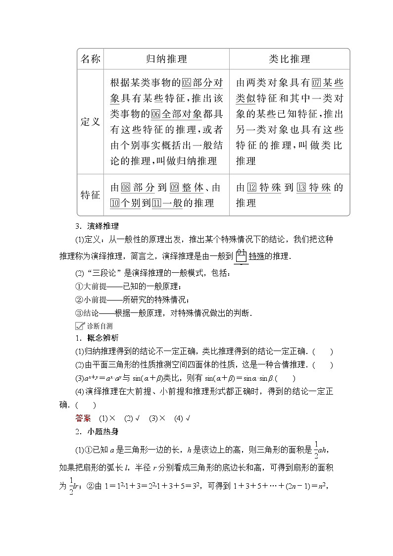 2020年高考数学理科一轮复习讲义：第11章算法复数推理与证明第3讲第2页