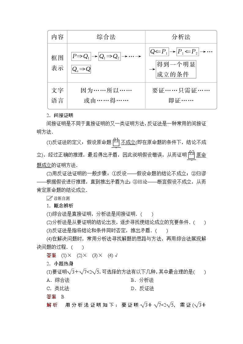 2020年高考数学理科一轮复习讲义：第11章算法复数推理与证明第4讲第2页