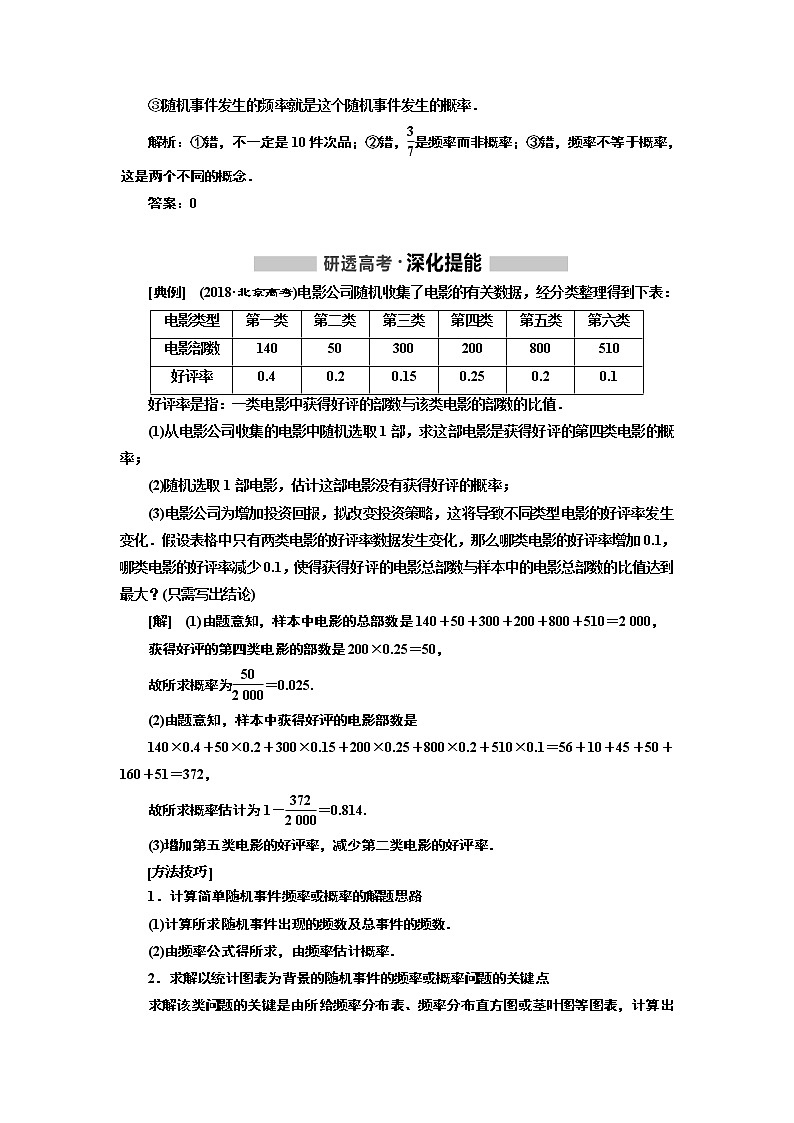 2020版高考新创新一轮复习数学新课改省份专用讲义：第十章第三节　随机事件的概率02