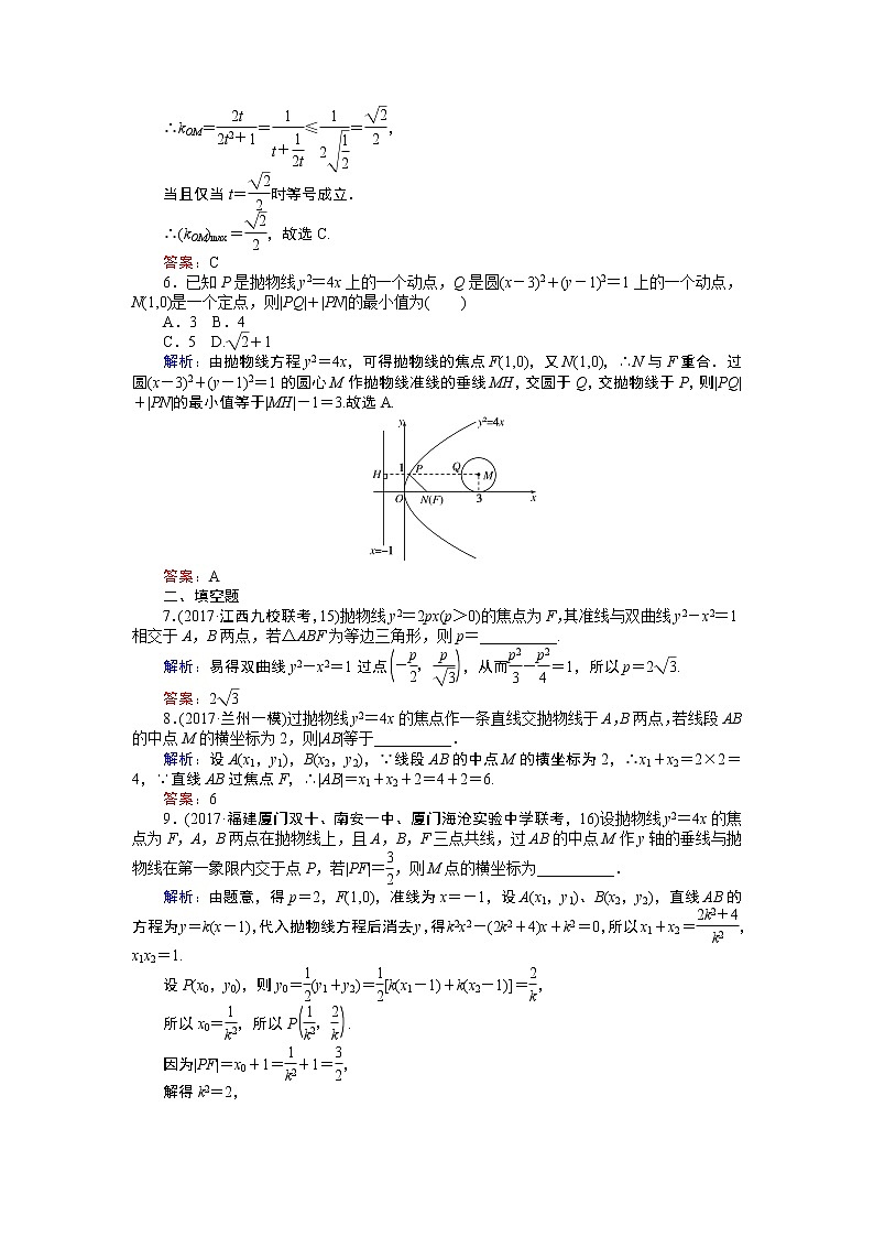 课时作业(五十一) 抛物线第2页