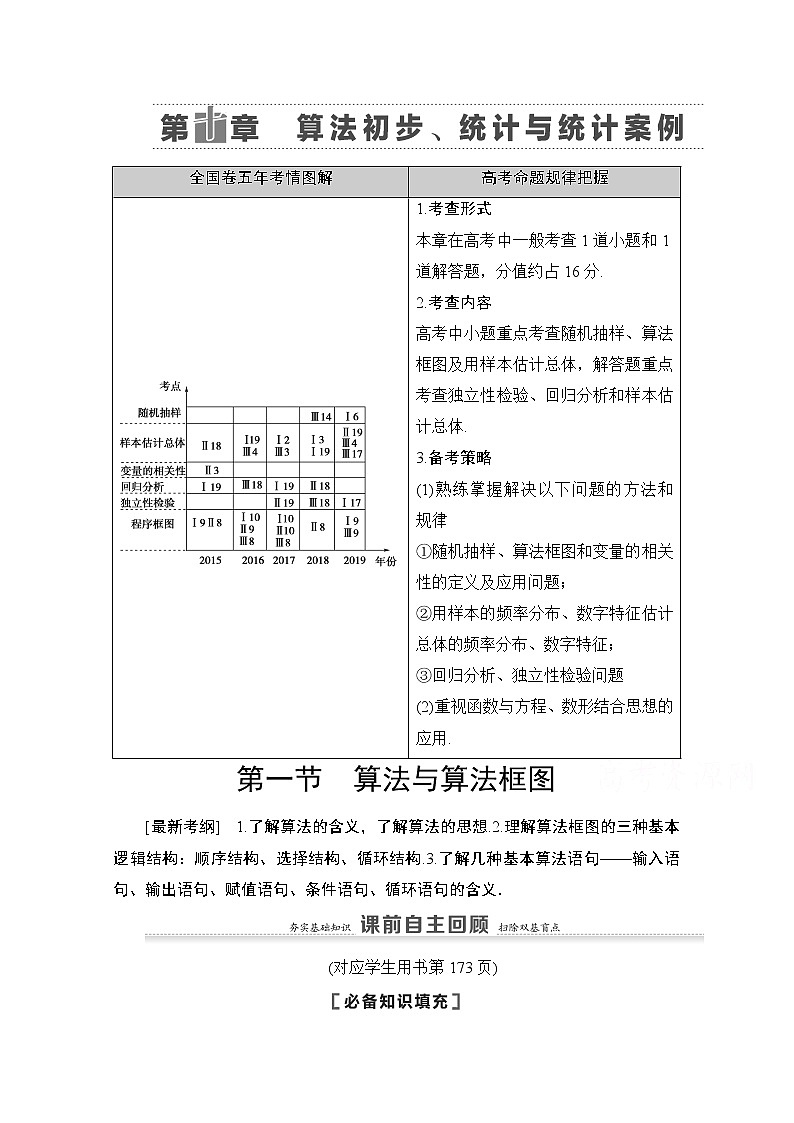 2021高三数学北师大版（文）一轮教师用书：第10章第1节　算法与算法框图01