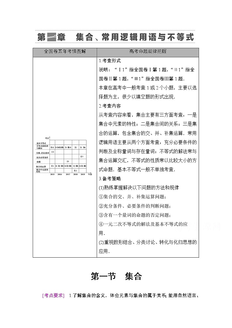 2021版新高考数学一轮教师用书：第1章第1节　集合01