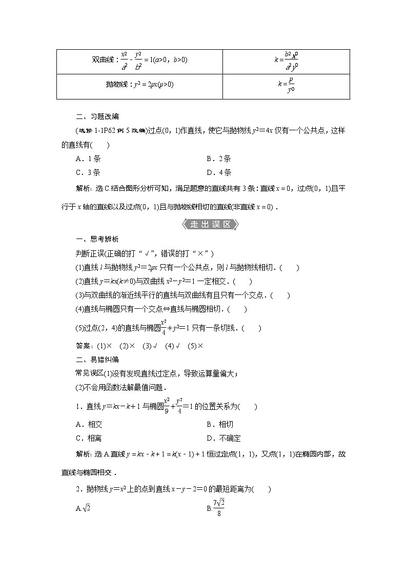 2021版高考文科数学（人教A版）一轮复习教师用书：第九章　第8讲　第1课时　圆锥曲线中的证明、范围（最值）问题02