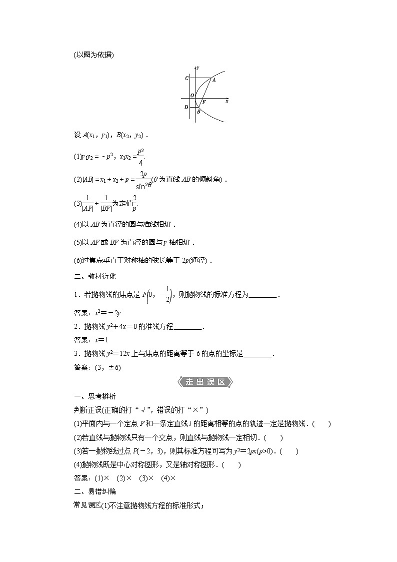 2021版高考文科数学（北师大版）一轮复习教师用书：第九章　第6讲　抛物线02