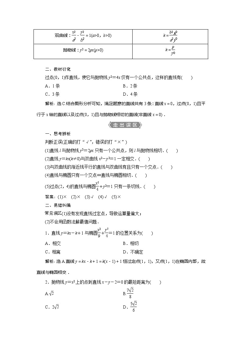 2021版高考文科数学（北师大版）一轮复习教师用书：第九章　第8讲　第1课时　圆锥曲线中的证明、范围（最值）问题02