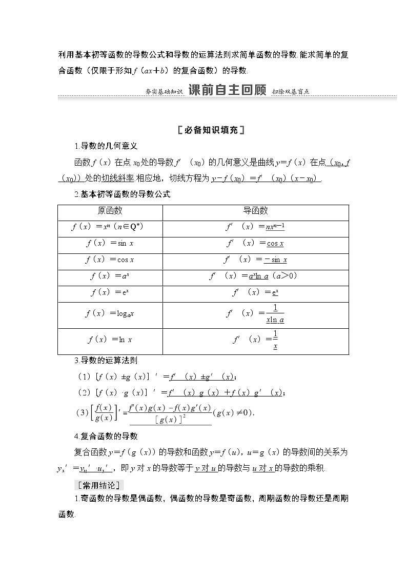 2021版高考数学苏教版一轮教师用书：3.1导数的概念及运算02