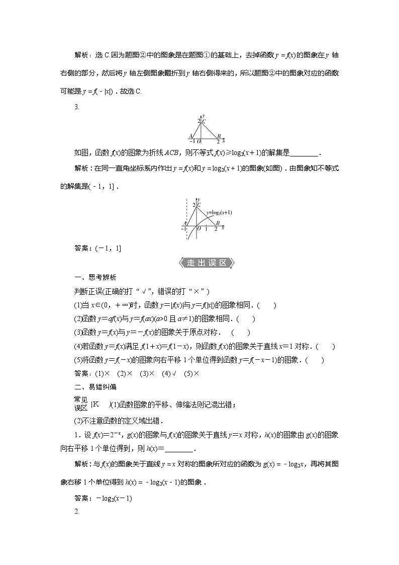 2021版高考理科数学（北师大版）一轮复习教师用书：第二章　第7讲　函数的图象03