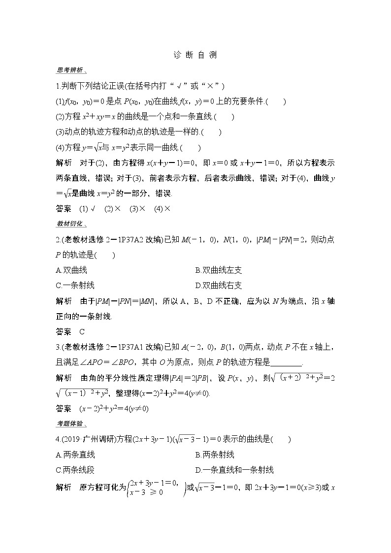 2021届高三新高考数学人教A版一轮复习教学案：第九章第8节　曲线与方程第2页