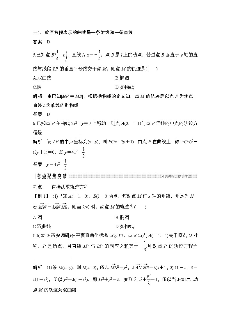 2021届高三新高考数学人教A版一轮复习教学案：第九章第8节　曲线与方程第3页