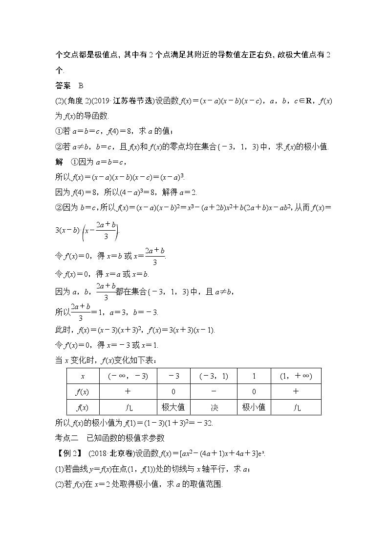 2021届高三新高考数学人教A版一轮复习教学案：第三章第2节第二课时　利用导数研究函数的极值、最值03