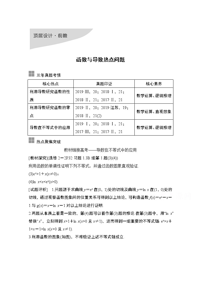 2021届高三新高考数学人教A版一轮复习教学案：第三章顶层设计·前瞻函数与导数热点问题01