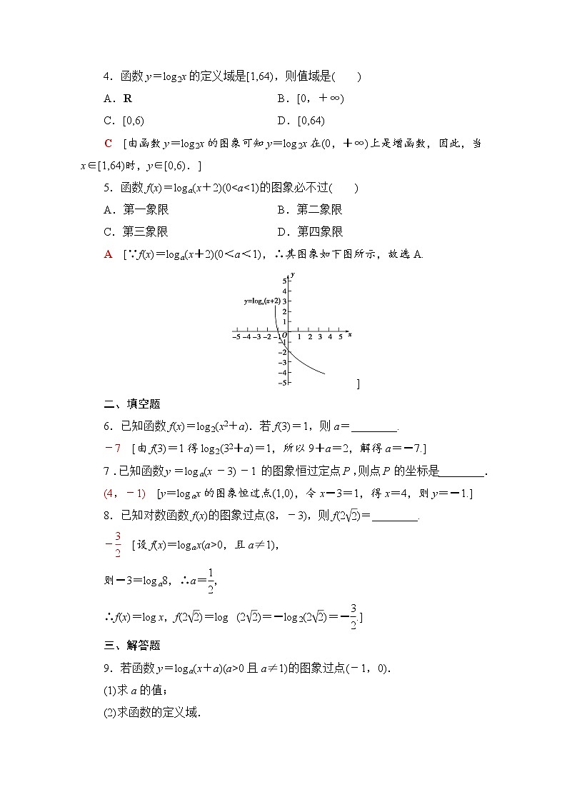 新人教A版必修第一册课时分层作业：4.4.1　对数函数的概念、图象和性质（含解析） 练习02