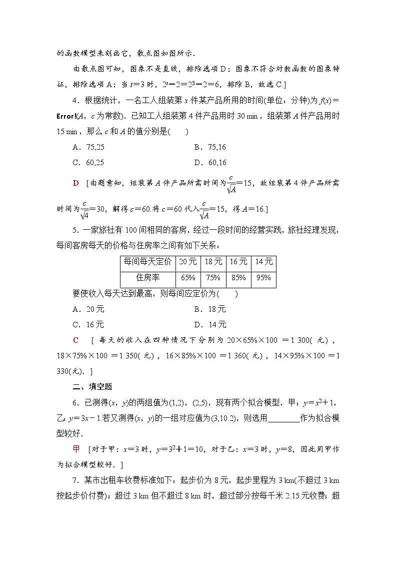 新人教A版必修第一册课时分层作业：4.5.3　函数模型的应用（含解析） 练习02