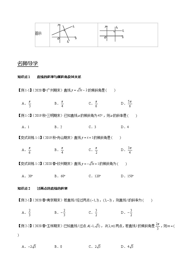 2.1 直线的倾斜角与斜率-新教材名师导学导练高中数学选择性必修第一册（人教A版）03
