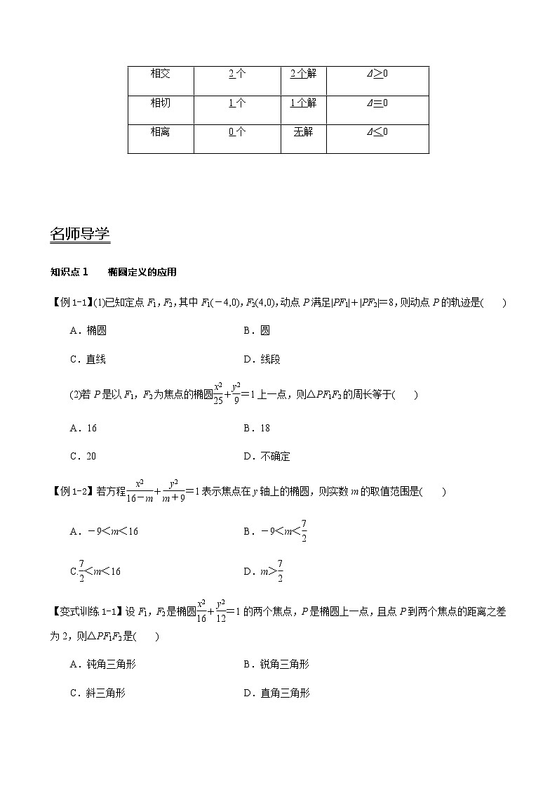 3.1 椭圆-新教材名师导学导练高中数学选择性必修第一册（人教A版）03