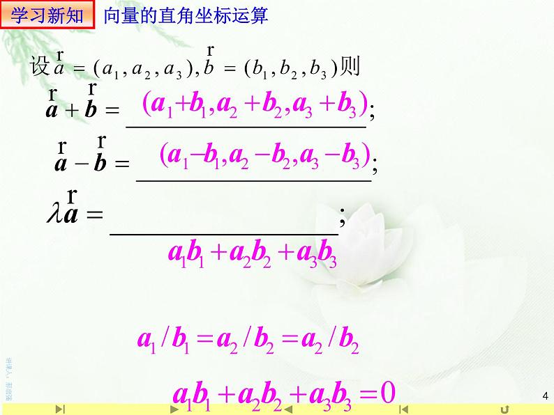1.3.2空间向量运算的坐标表示 课件-山东省滕州市第一中学人教A版（2019版）高中数学选择性必修一(共20张PPT)04