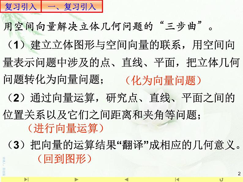 1.4.2用空间向量研究距离、夹角问题2求空间角 课件-山东省滕州市第一中学人教A版（2019版）高中数学选择性必修一(共23张PPT)02