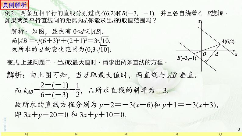 2.3.4两条平行直线间的距离 课件-山东省滕州市第一中学人教A版（2019版）高中数学选择性必修一第8页