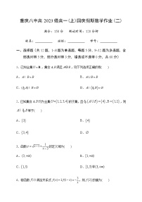 人教A版 (2019)必修 第一册第一章 集合与常用逻辑用语本章综合与测试当堂检测题