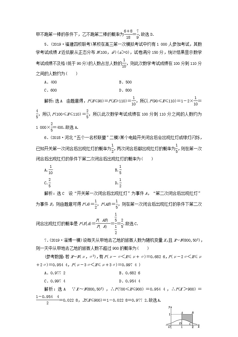 新课改专用2020版高考数学一轮跟踪检测63《二项分布与正态分布》(含解析)02