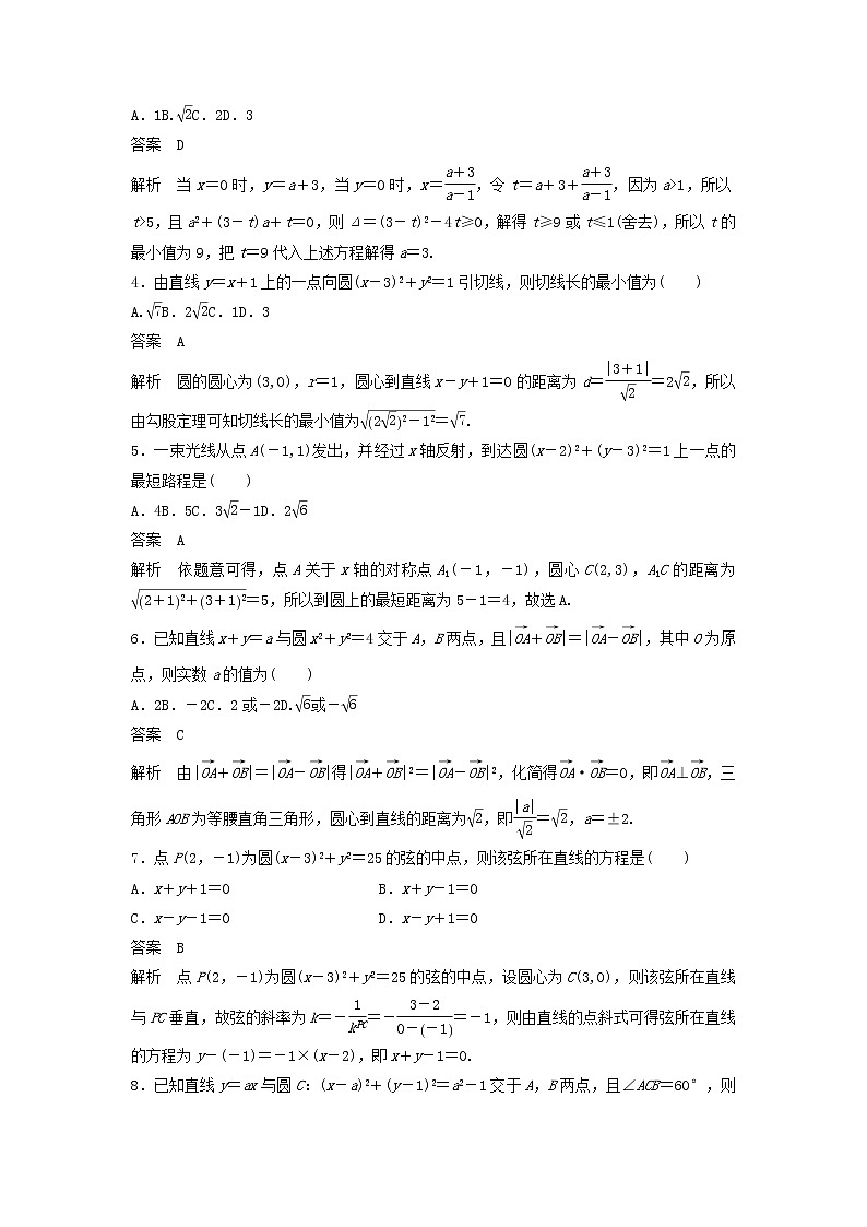2020届高考数学一轮复习单元检测09《解析几何》提升卷单元检测 理数（含解析）02