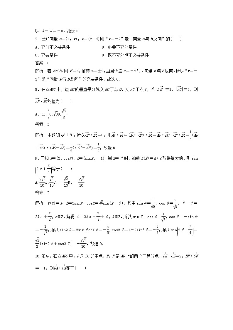 2020届高考数学一轮复习单元检测05《平面向量与复数》提升卷单元检测 文数（含解析）03