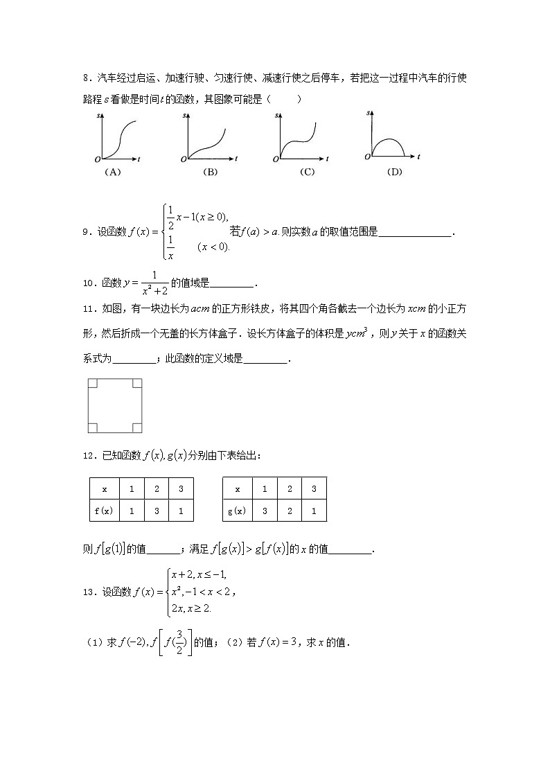 精编(人教版)必修一数学：06《函数及其表示方法》巩固练习 基础版(含答案)第2页