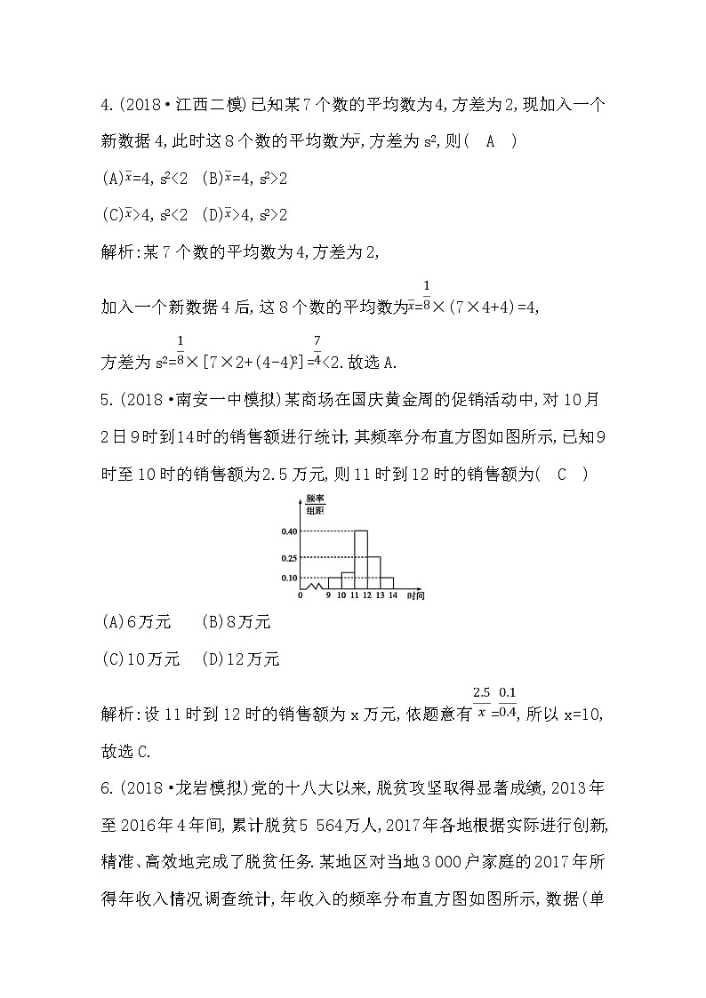 (导与练)2020版高考数学一轮复习(文数)习题：第9篇  第2节　用样本估计总体(含解析)第3页