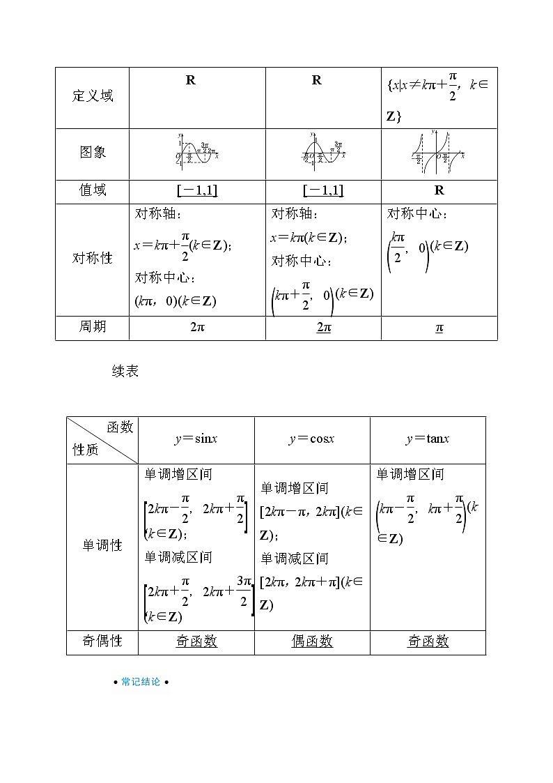 2020版《微点教程》高考人教A版理科数学一轮复习文档：第三章第四节　三角函数的图象与性质 学案02