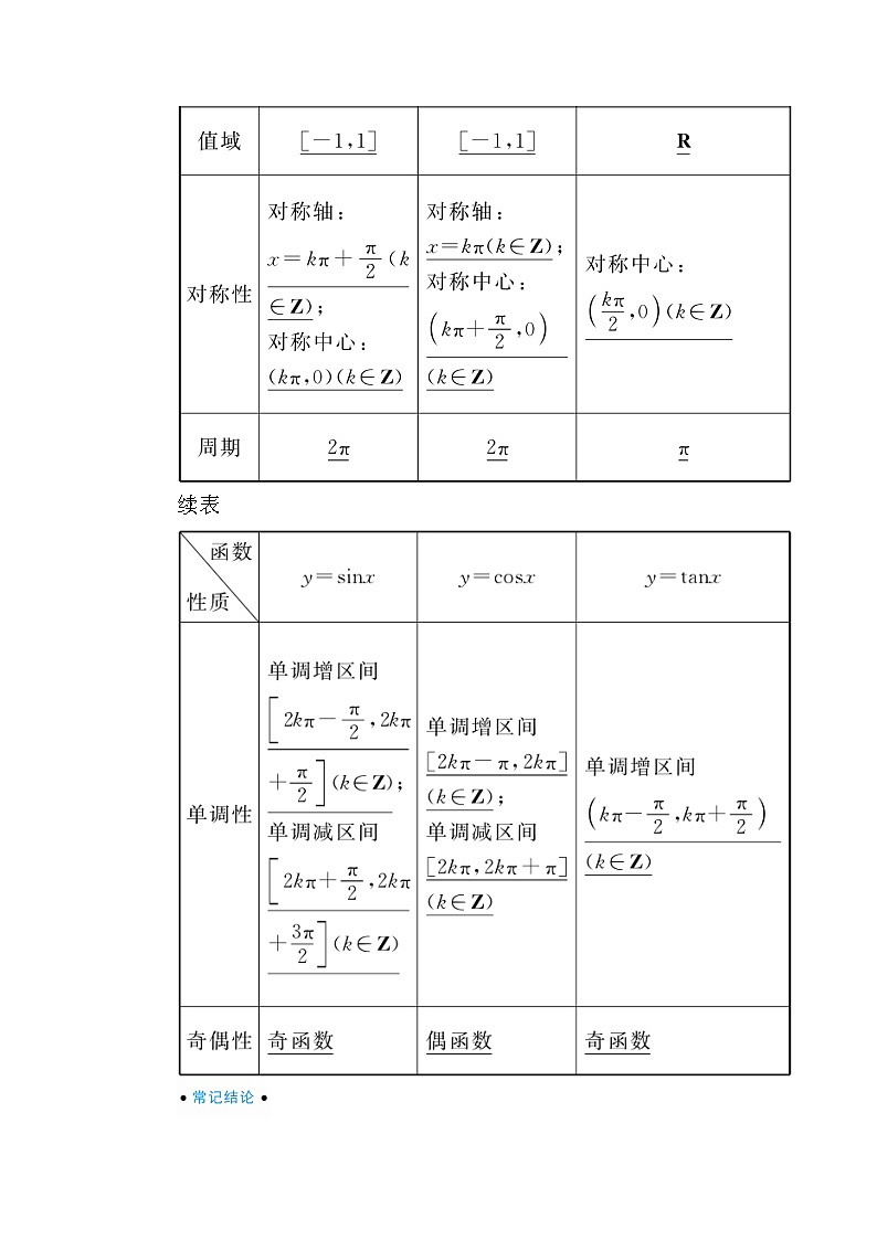 2020版《微点教程》高考人教A版文科数学一轮复习文档：第三章第四节　三角函数的图象与性质 学案02