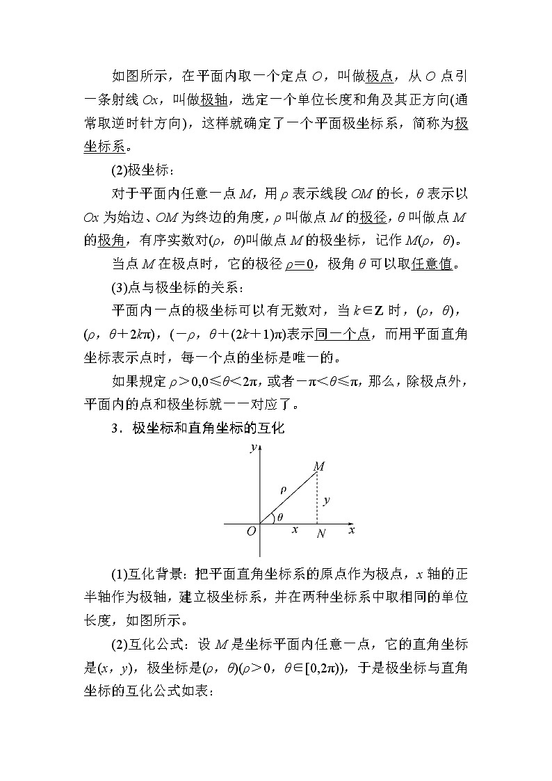 2020版《微点教程》高考人教A版文科数学一轮复习文档：选修4-4第一节　坐　标　系 学案02