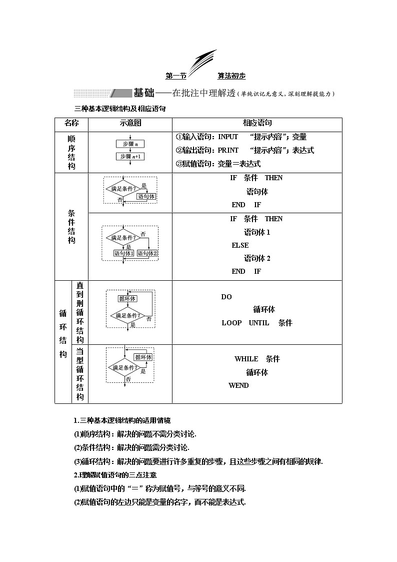 2020版高考数学（理）新创新一轮复习通用版讲义：第十一章第一节算法初步01