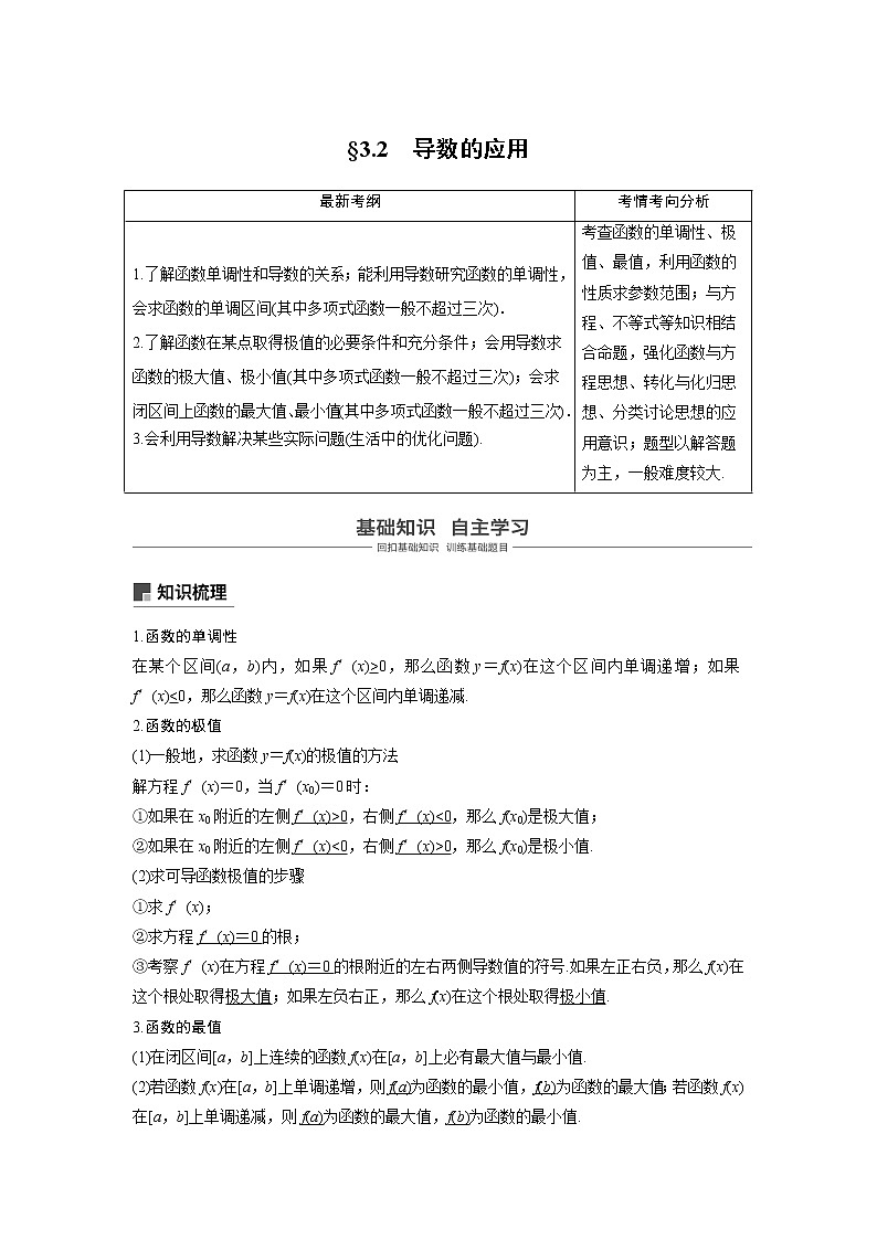 2020版高考数学（文）新增分大一轮人教通用版讲义：第三章　导数及其应用3.2第1课时第1页
