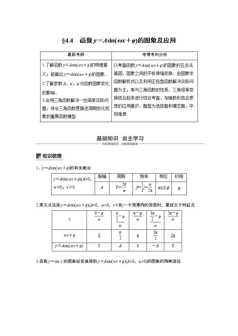 2020版高考数学（文）新增分大一轮人教通用版讲义：第四章　三角函数、解三角形4.401