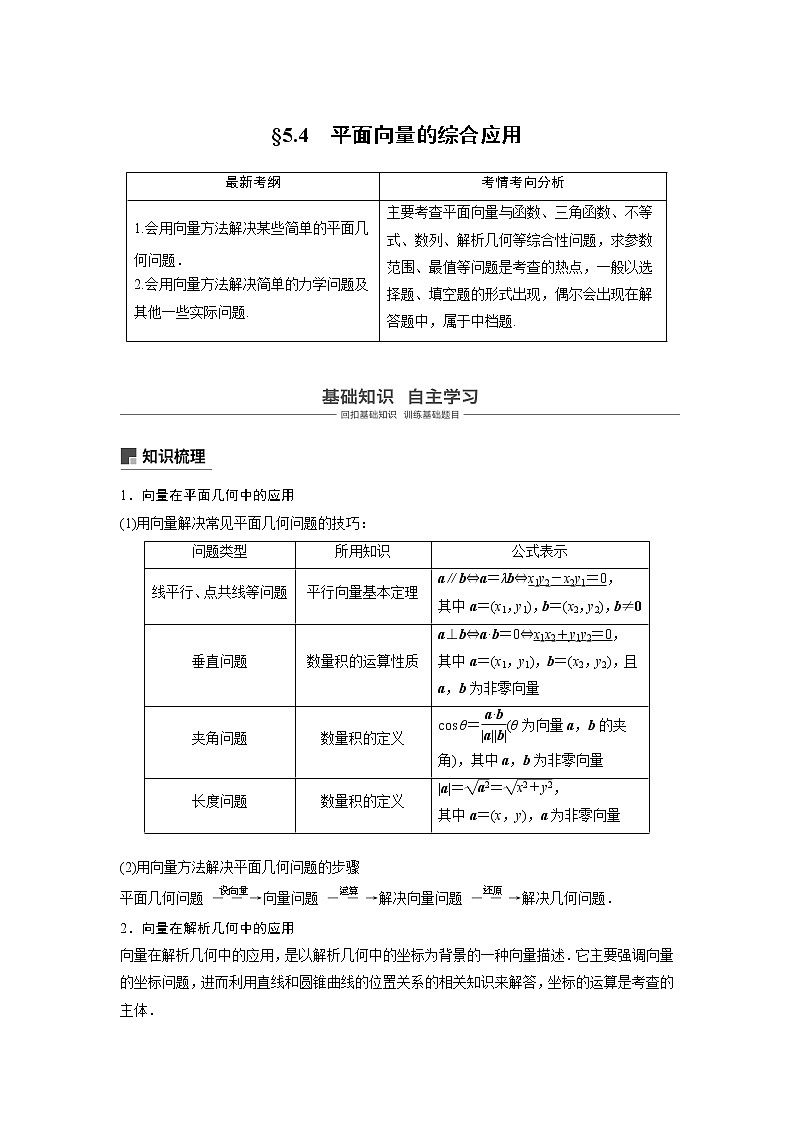 2020版高考数学（文）新增分大一轮人教通用版讲义：第五章　平面向量与复数5.4第1页