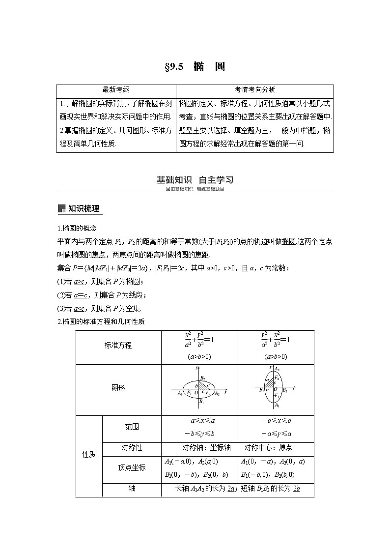 2020版高考数学（文）新增分大一轮人教通用版讲义：第九章　平面解析几何9.5第1课时01