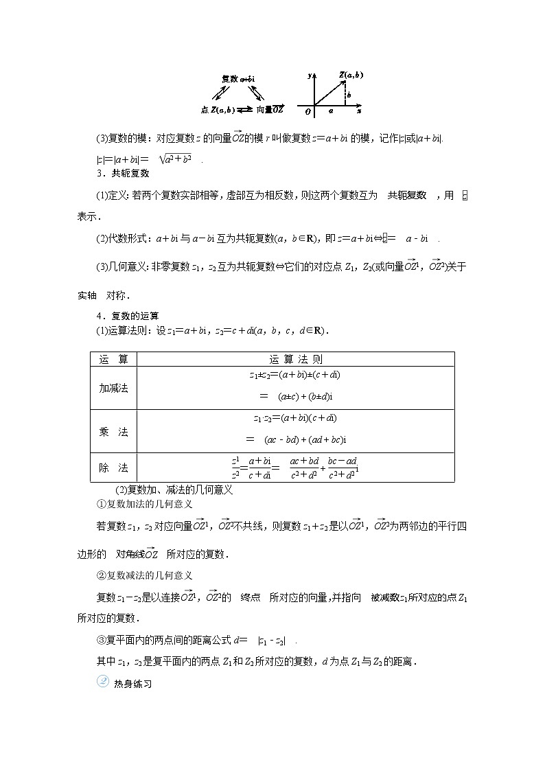 2020高考文科数学（人教版）一轮复习讲义：第34讲复数的概念与运算02