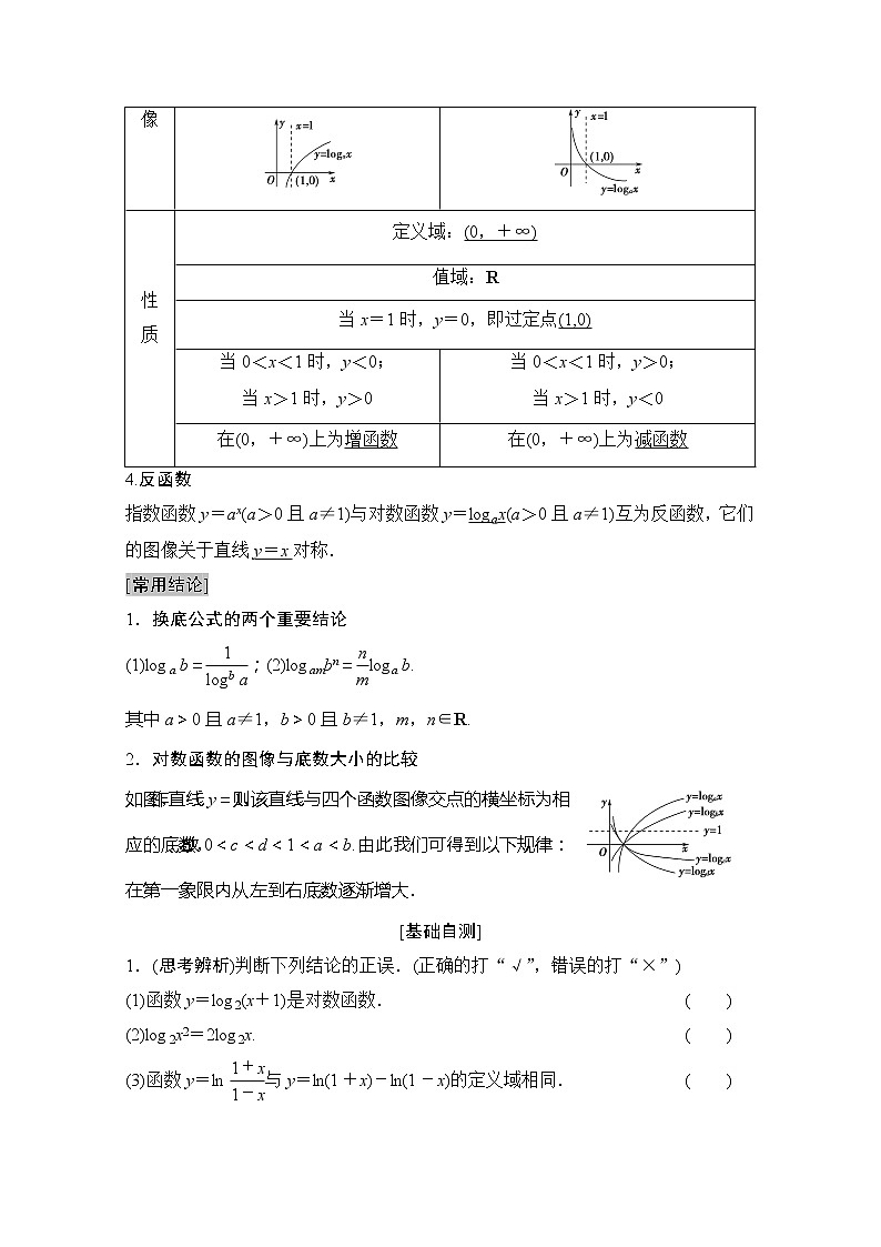 2020版新一线高考理科数学（北师大版）一轮复习教学案：第2章第6节对数与对数函数02