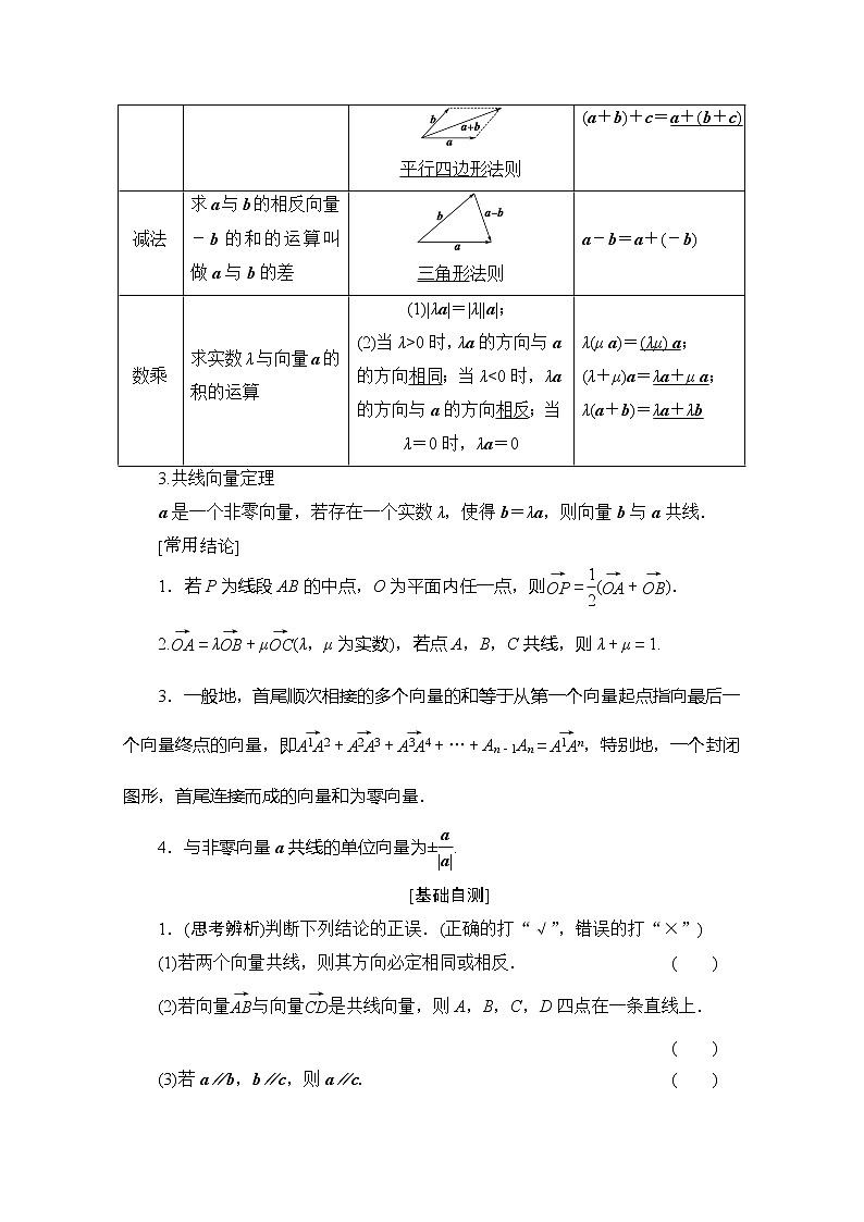 2020版新一线高考理科数学（北师大版）一轮复习教学案：第4章第1节平面向量的概念及线性运算第2页