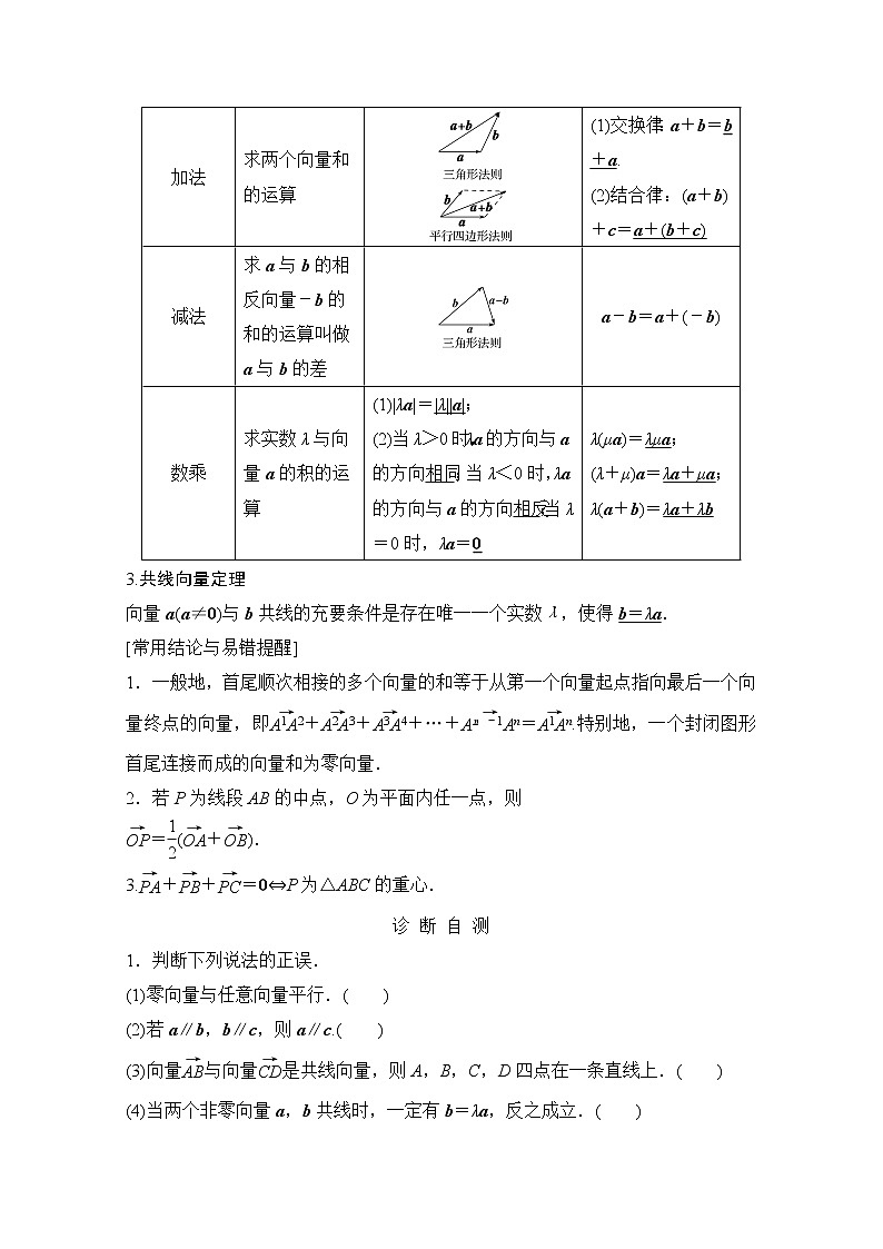 2021届浙江省高考数学一轮学案：第六章第1节　平面向量的概念及线性运算02