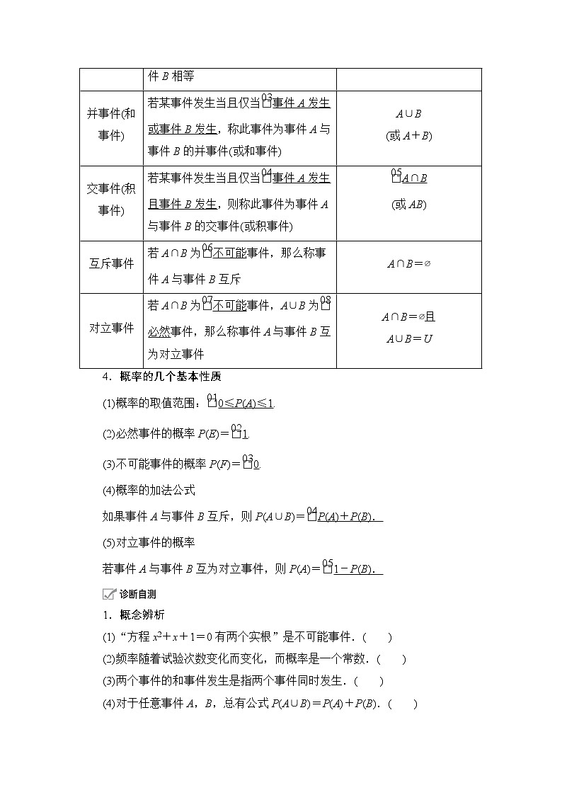 2021届高考数学人教版一轮创新教学案：第10章第4讲　随机事件的概率02