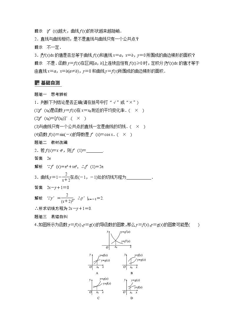 2021高考数学（理）人教A版一轮复习学案作业：第三章3.1导数的概念及运算第3页