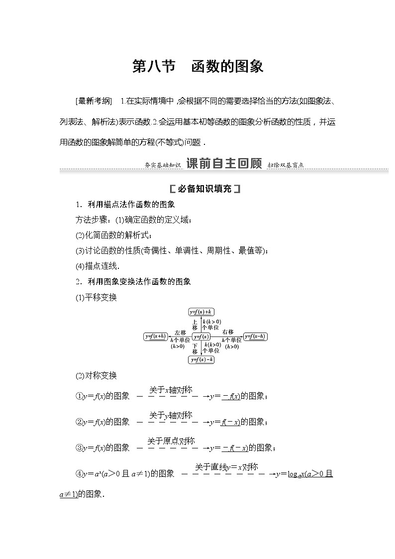 2021版新高考数学（文科）一轮复习教师用书：第2章第8节　函数的图象01
